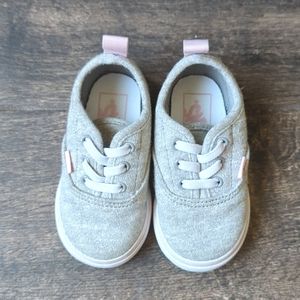 Silver-Stitched Toddler Vans Size 5